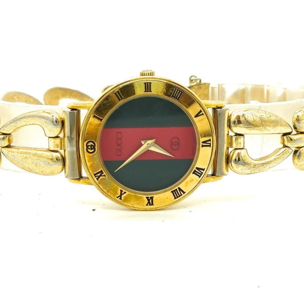 Sale‼️Gucci Watch Authentic   3000 25mm Women's Greens X Gold -Preowned As Is - Picture 2 of 8